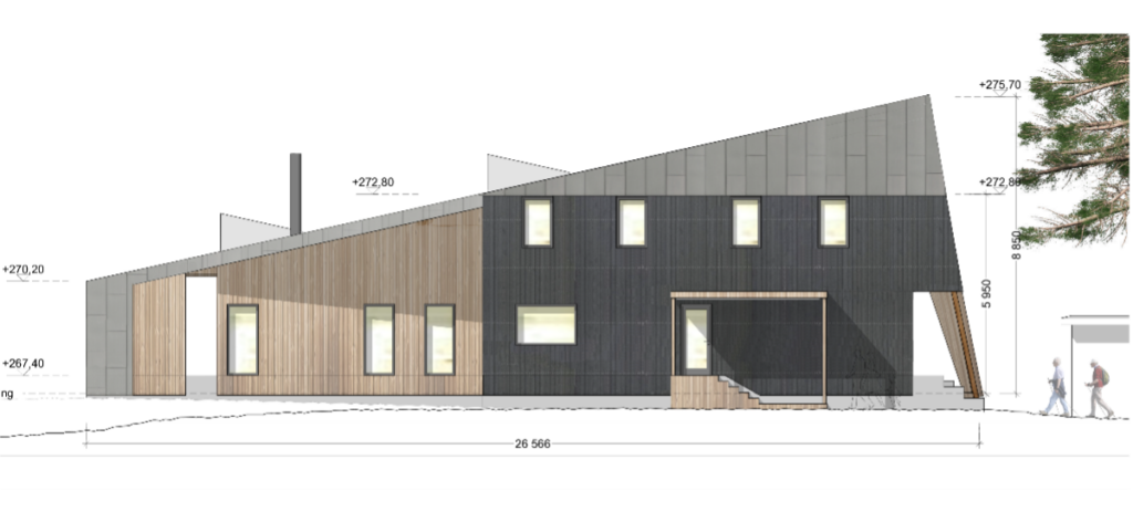 Fasadeillustrasjon av Stronghytta