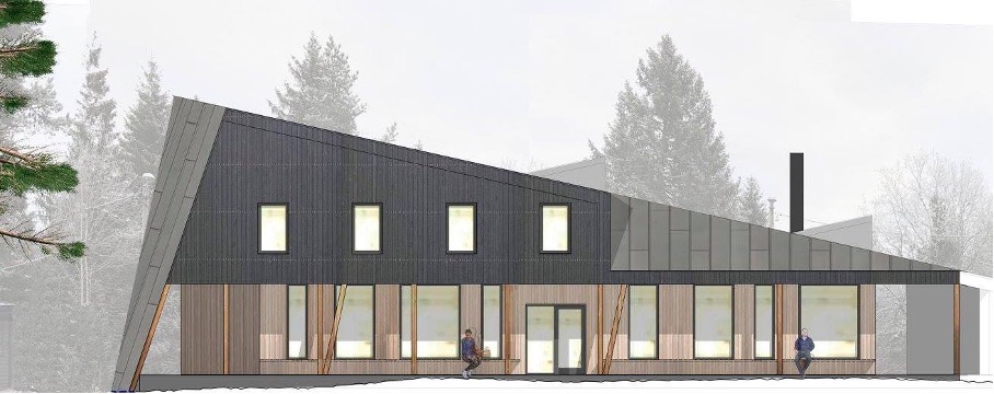 Arkitekttegning av Stronghytta – moderne design i Drammensmarka